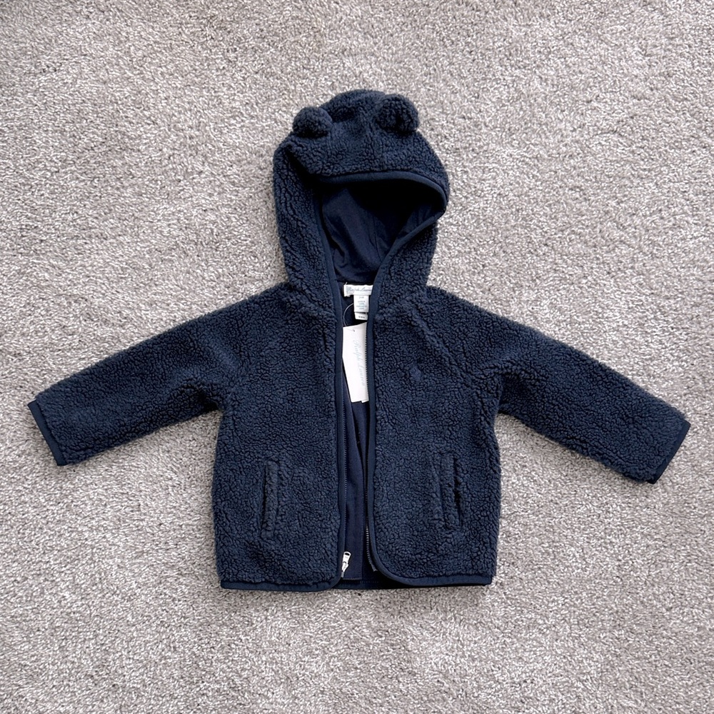 NWT Ralph Lauren Dark Blue Baby Hoodie - Size 24M $115